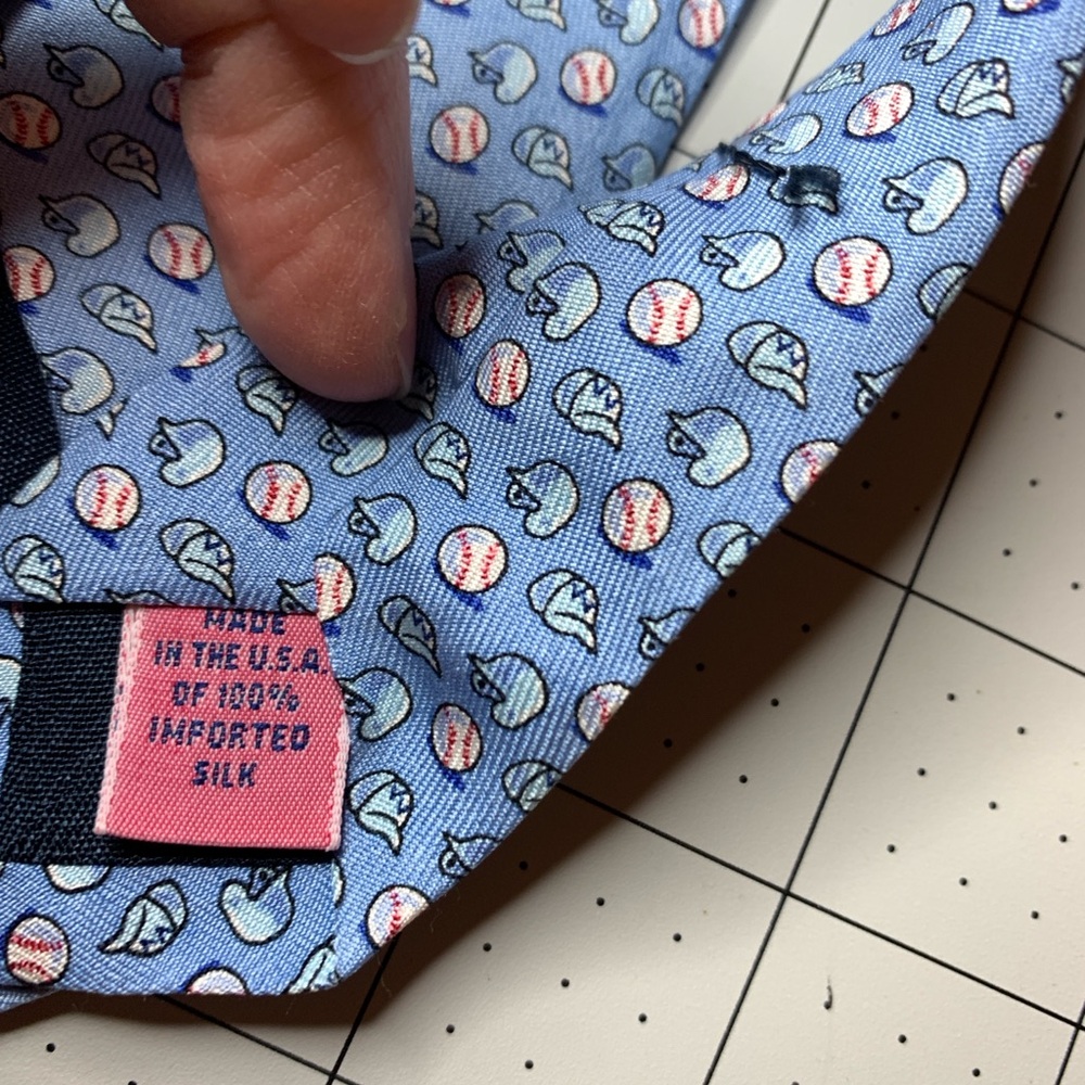Baseball Vineyard Vines Light Blue Pattern Tie 10… - image 3
